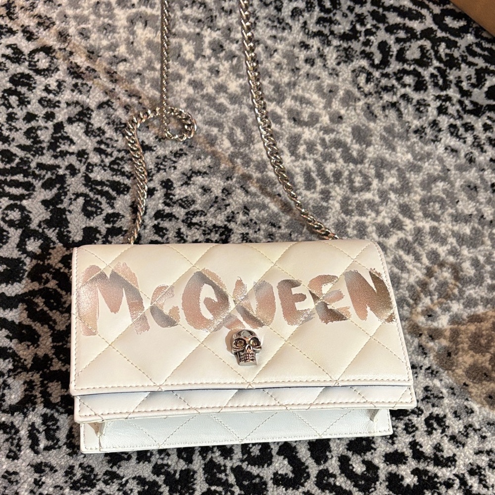 Alexander McQueen White Quilted Crossbody Bag